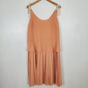 Anthropologie Paper Crown Covilha dress medium peach tie strap